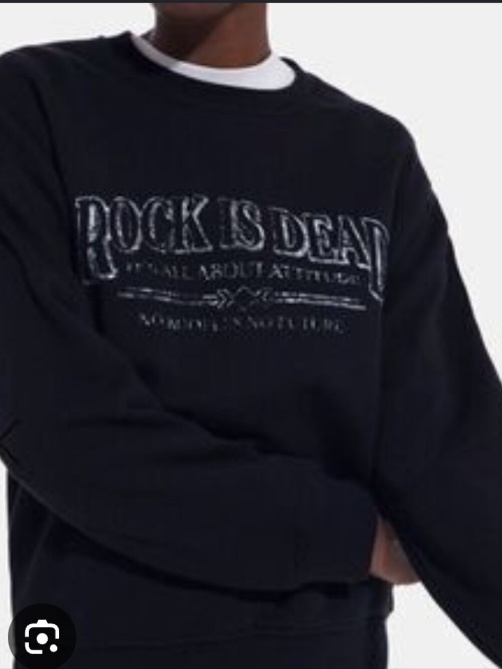 The Kooples Black Sweatshirt with White/Silver Graphic